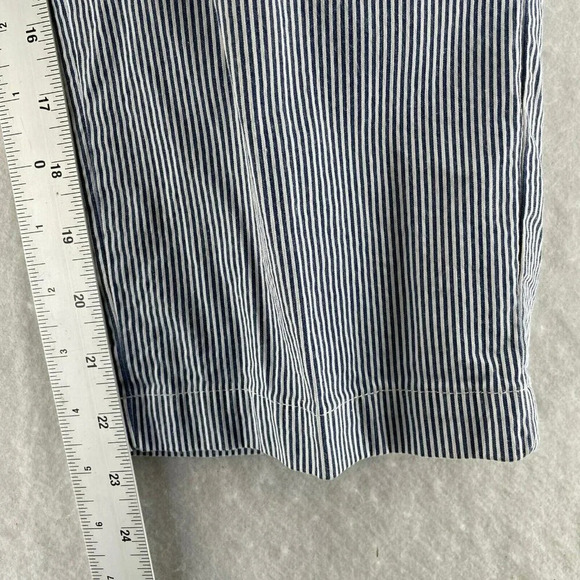 Lands' End Pants Women's Sz 10 Blue White Striped High-Rise Straight Leg Stretch - Picture 5 of 11